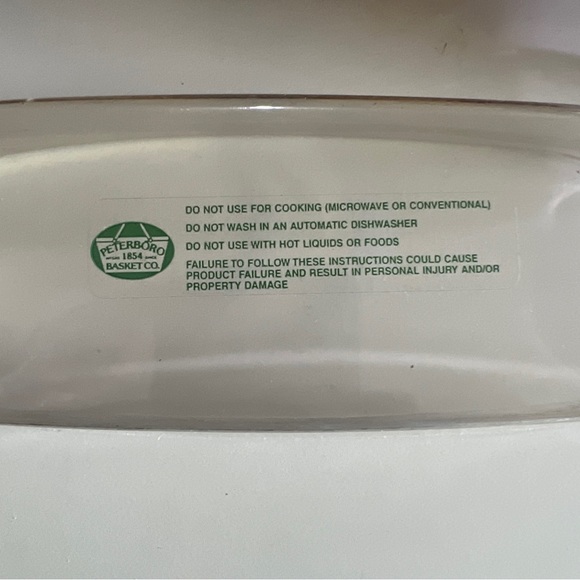 Peterboro Basket Co Oblong Basket w/ Removable Plastic Liner 9.5" x 4.5" x 2.5" - Picture 5 of 6